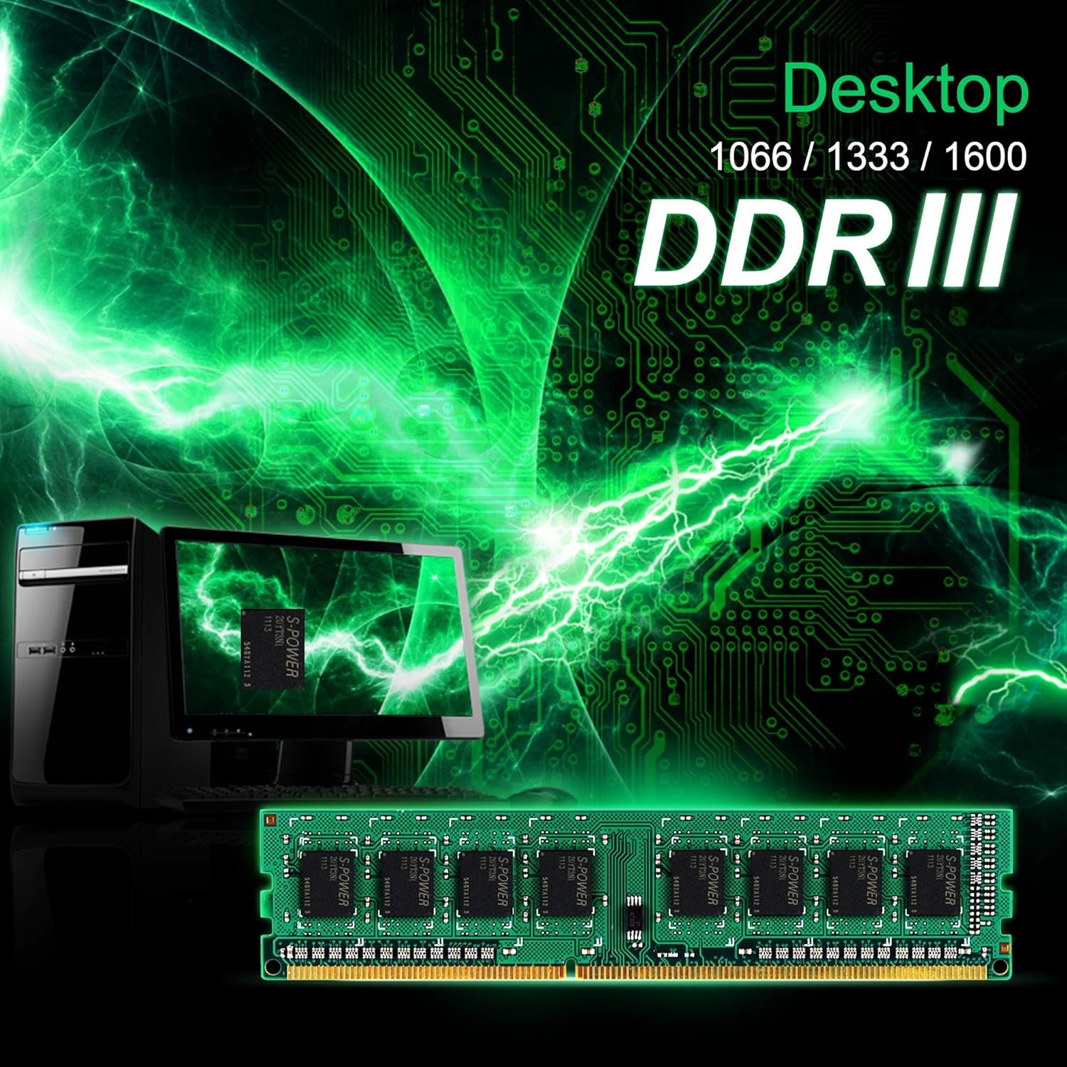 Silicon Power DDR3 16GB (2 x 8GB) 1600MHz (PC3 12800) 240-Pin CL11 1.35V / 1.5V Unbuffered UDIMM PC Computer Desktop Memory Module Ram Upgrade