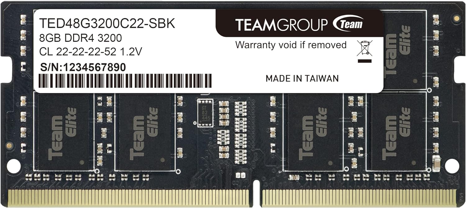 TEAMGROUP Elite DDR4 16GB Single 3200MHz PC4-25600 CL22 Unbuffered Non-ECC 1.2V SODIMM 260-Pin Laptop Notebook PC Computer Memory Module Ram Upgrade - TED416G3200C22-S01