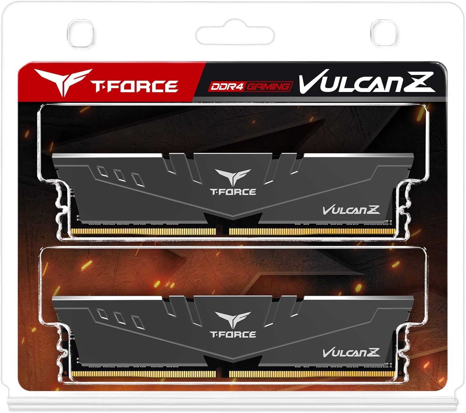 TEAMGROUP T-Force Vulcan Z DDR4 DRAM 16GB Kit (2x8GB) 3200MHz Desktop Memory Module (PC4-25600) CL16 Ram (Gray) - TLZGD416G3200HC16FDC01