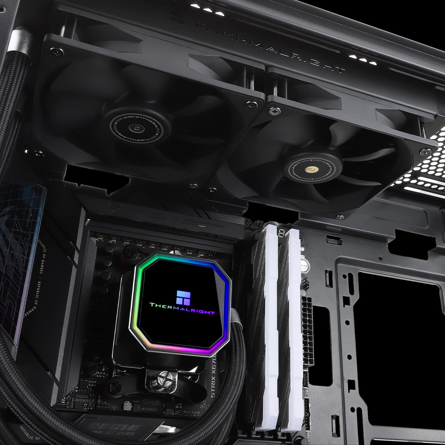 Thermalright Frozen Prism 240 Black ARGB CPU Liquid Cooler,Efficient PWM Controlled Pump 3300RPM,2×TL-E12 Series PWM Fan,Water Cooling Computer Parts,for AMD AM4/AM5,Intel 1150/1156/1200/1700/2011