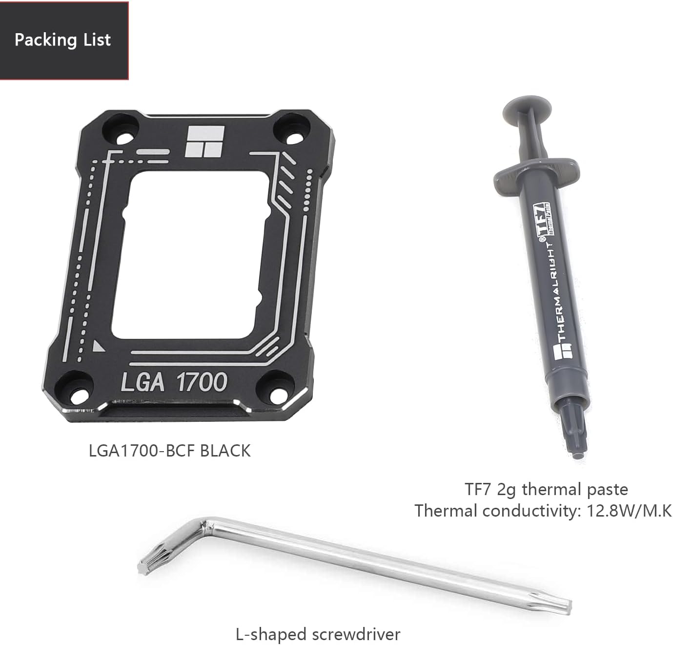 Thermalright Intel 12/13th Generation LGA1700 Anti-Bending Buckle,Curved Pressure Plate,CPU Fixing Buckle,CPU Stress Bending Correction Fixer, Fully Fitted and Fixed Without Trace Installation (Black)