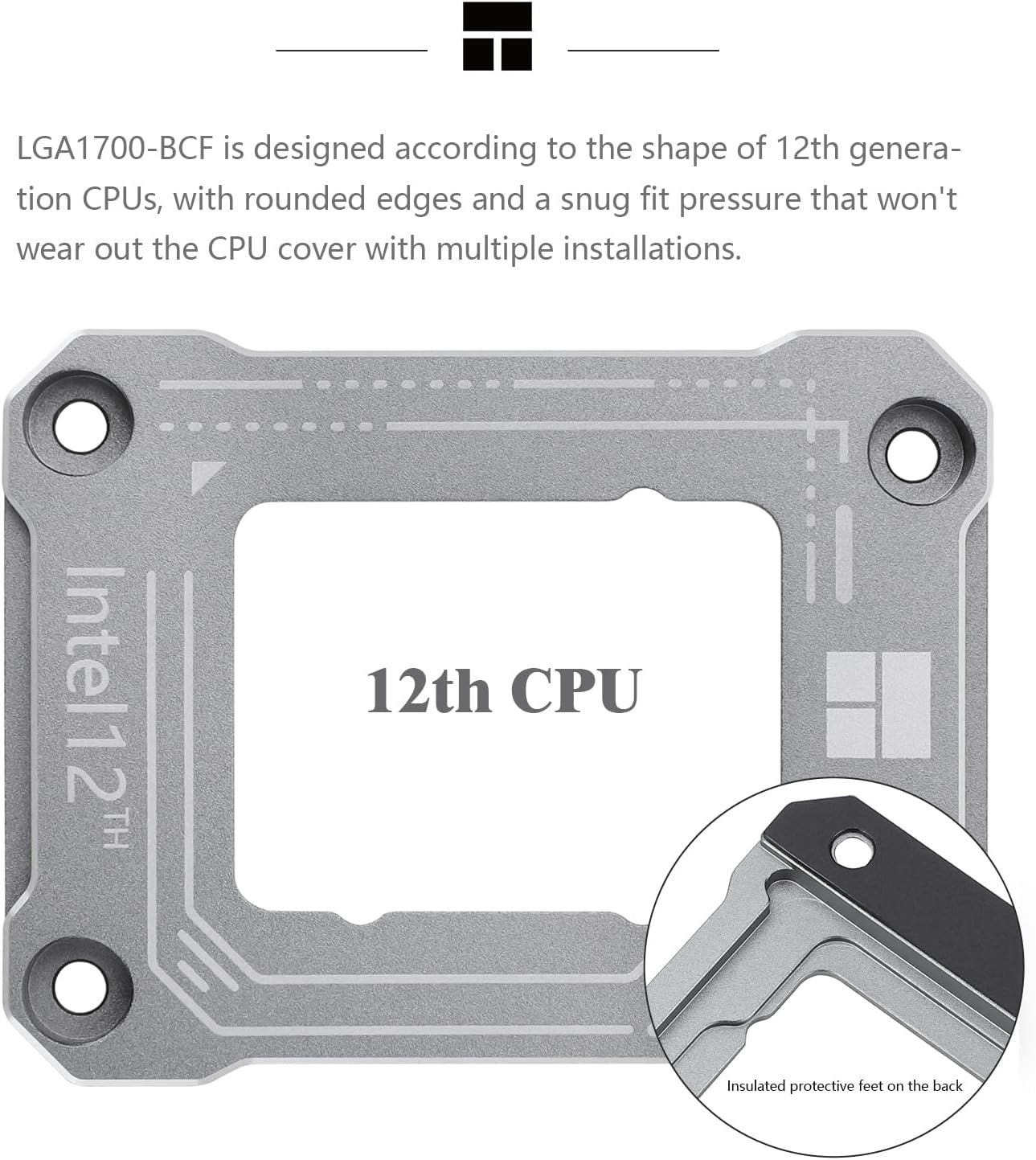 Thermalright Intel 12th/13th Generation LGA1700 Anti-Bending Buckle, Curved Pressure Plate, CPU Fixing Buckle, Fully Fitted and Fixed Without Trace Installation (Gray)