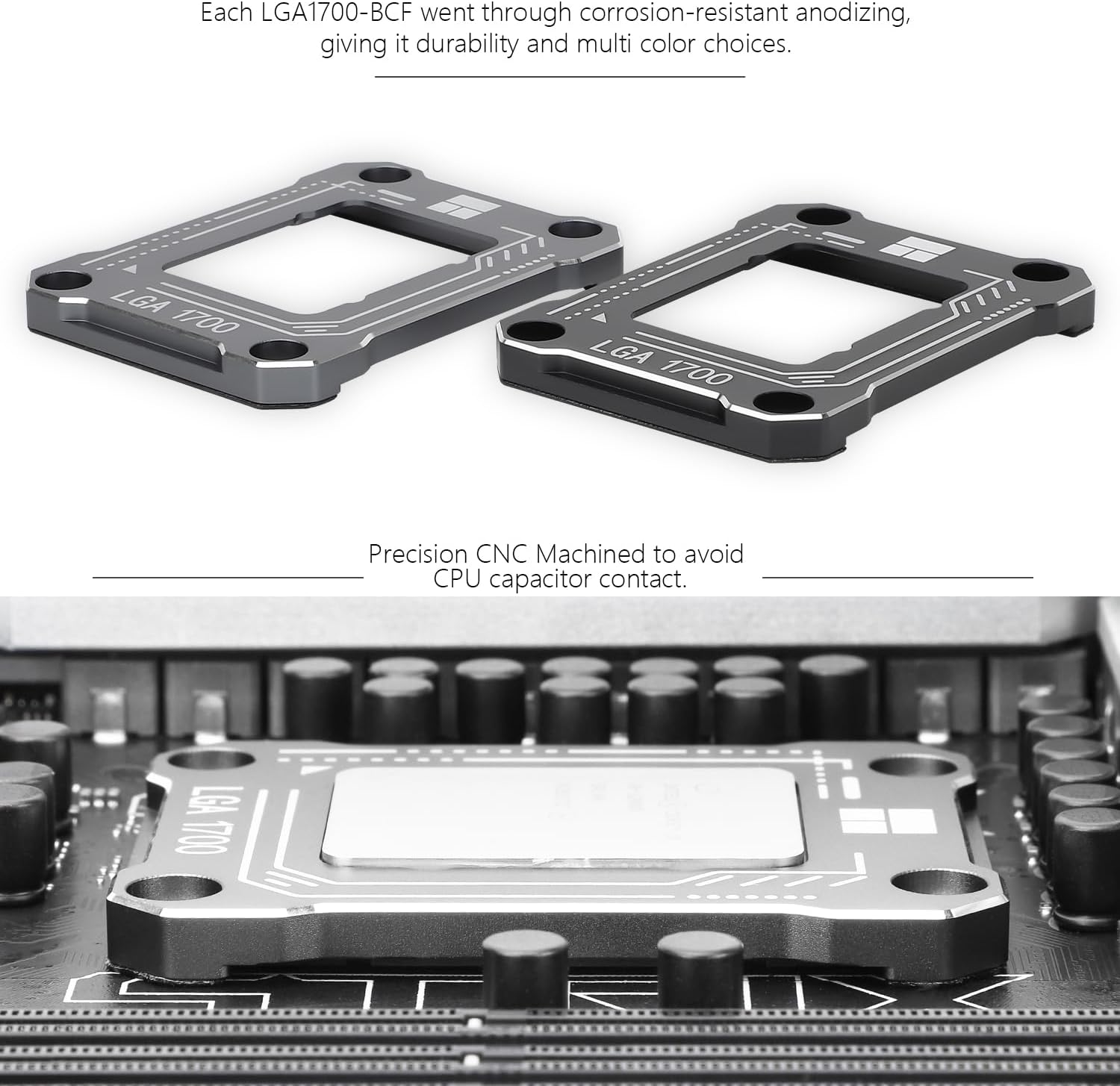 Thermalright intel12th 13th generation LGA1700 anti-bending buckle,curved pressure plate,CPU fixing buckle,CPU stress bending correction fixer, fully fitted and fixed without trace installation (gray)