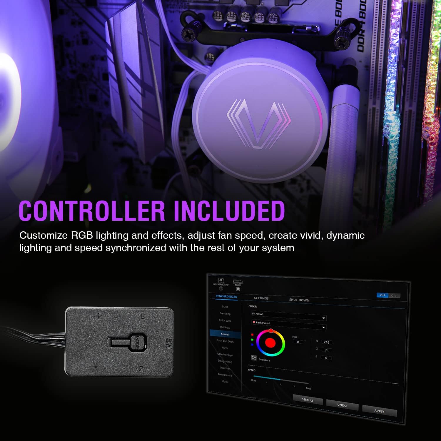 Vetroo V240 White Liquid CPU Cooler 240mm Addressable RGB  PWM Pump  Fans 250W TDP AIO Water Cooler w/Controller Hub for Intel LGA 1700/1200/115X AMD AM5/AM4 for Gaming Console