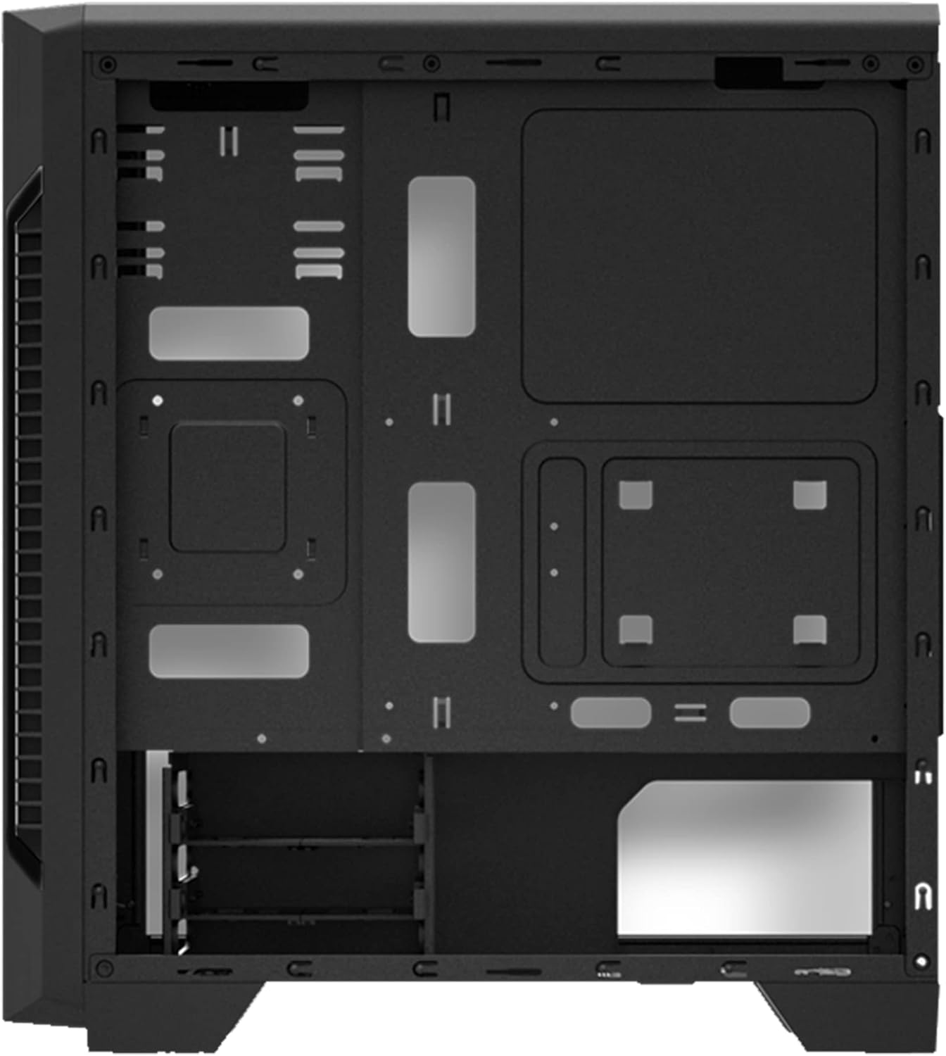 Zalman - S2 - ATX Mid-Tower PC Case - Full Acrylic Side Panel - Mesh Front Panel - 3x Case Fan 120mm Pre-Installed, Black