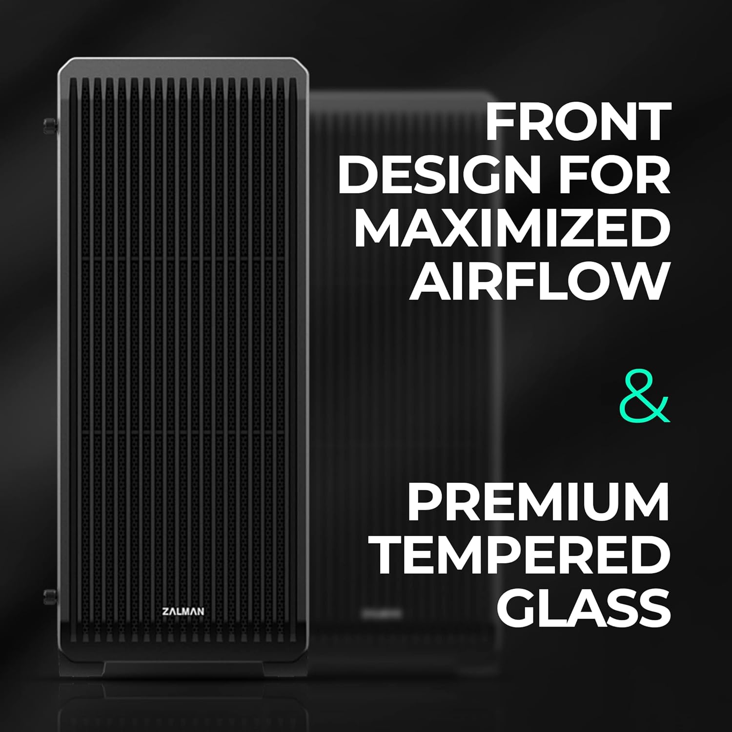 Zalman - S3 - ATX Mid-Tower PC Case - Full Acrylic Side Panel - 3x Case Fan 120mm Pre-Installed, Black