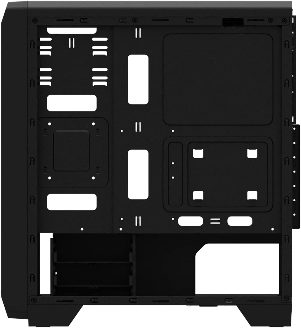 Zalman - S3 - ATX Mid-Tower PC Case - Full Acrylic Side Panel - 3x Case Fan 120mm Pre-Installed, Black